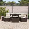 vidaXL Garten-Sofa-Set mit Kissen 7 pcs Braun und Creme