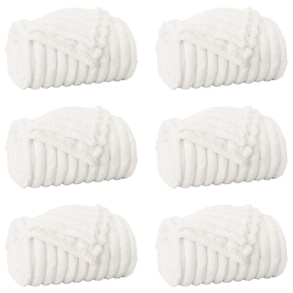 vidaXL Wohndecken 6 pcs Wei&szlig; 200 x 150 cm Fleece