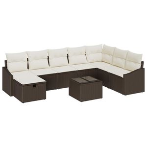 vidaXL Sofa Set mit Kissen 9 pcs Poly-Rattan