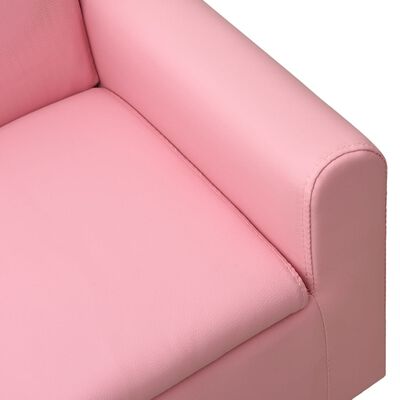 vidaXL 2-Sitzer-Kindersofa Rosa Kunstleder