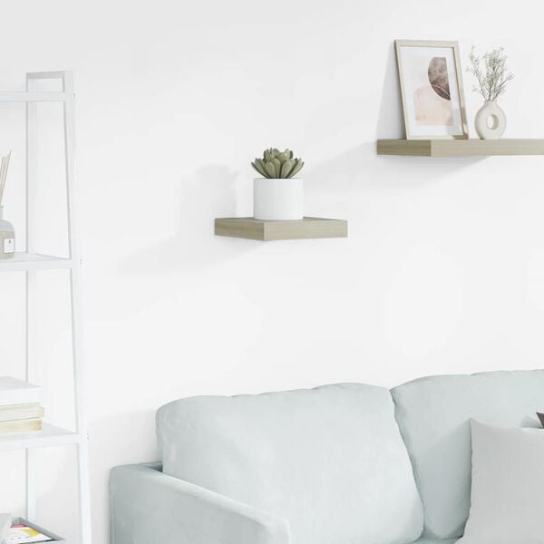 vidaXL Schwebendes Wandregal Eichefarben 23x23,5x3,8 cm MDF
