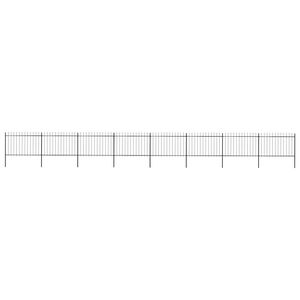 vidaXL Gartenzaun mit Speerspitze Stahl 1339 x 120 cm Schwarz