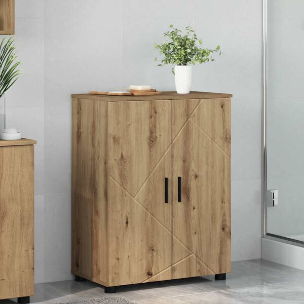 vidaXL Badezimmerschrank mit Speicher Artisan-Eiche 60 x 35 x 80 cm