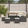 vidaXL Garten-Sofa-Set mit Kissen mit Speicher 9 pcs Schwarz und Creme
