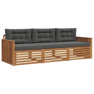 vidaXL Outdoor-Sofagarnitur 3 stk. Natur und Anthrazit