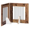 vidaXL Klappbares Hundetor mit St&auml;ndern 2 stk. Altholz 120,5 cm