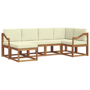 vidaXL Outdoor-Sofagarnitur 6 Stk. Natur und Creme