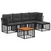 vidaXL Outdoor-Sofagarnitur 6 stk. Schwarz und Dunkelgrau Polyester