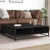 vidaXL Couchtisch Schwarz 100x100x30 cm Holzwerkstoff und Metall