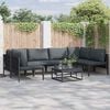 vidaXL Gartensofa-set mit Kissen 7 pcs Schwarz Stahl