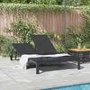 vidaXL Sonnenliege 1-Person Schwarz 206 x 62,5 x 74 cm Poly-Rattan