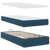 vidaXL Ottoman-Bett mit Matratze & LEDs Dunkelblau 90x190 cm Samt