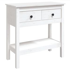 vidaXL Konsolentisch Wei&szlig; 75x35x75 cm Massivholz Kiefer