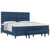 vidaXL Boxspringbett mit Matratze mit Kopfteil Blau 200 x 200 cm Stoff