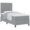 vidaXL Boxspringbett mit Matratze Hellgrau 100 x 200 cm Stoff