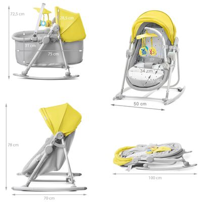 Kinderkraft Babywippe FLO 2in1 - Schaukelwippe Mit Spielbogen & Vibration