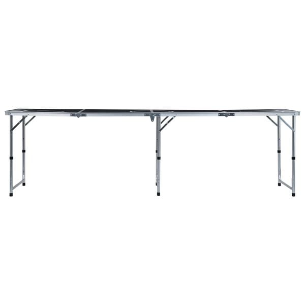 vidaXL Klappbarer Bier-Pong-Tisch 240 cm Schwarz
