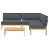 vidaXL Sofa Set mit Kissen Uni 4 pcs Anthrazit Massivholz Akazie