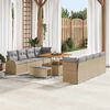vidaXL Garten-Sofa-Set mit Kissen mit Kissen 11 pcs Beige und Hellgrau