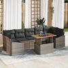 vidaXL Garten-Sofa-Set mit Kissen mit Speicher 8 pcs Grau