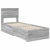 vidaXL Bettrahmen Graue Sonoma und Silber 75 x 190 cm Holzwerkstoff