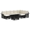 vidaXL Gartensofa-set 10 stk. Schwarz und Cremewei&szlig; Poly-Rattan