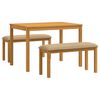 vidaXL Essgruppe 3 stk. Beige Massivholz Eiche