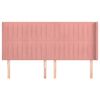 vidaXL Kopfteil mit Ohren Rosa 183x16x118/128 cm Samt