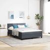 vidaXL Boxspringbett mit Matratze Dunkelgrau 140 x 200 cm Samt