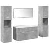 vidaXL 5-tlg. Badm&ouml;bel-Set Betongrau Holzwerkstoff