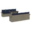 vidaXL Gartensofa-set mit Kissen mit Speicher 9 pcs Grau Poly Rattan
