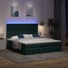 vidaXL Ottoman-Bett mit Matratzen & LEDs Dunkelgr&uuml;n 200x200 cm Samt
