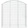 vidaXL Gabione mit Hochbogen 150x50x140/160 cm Verzinktes Eisen