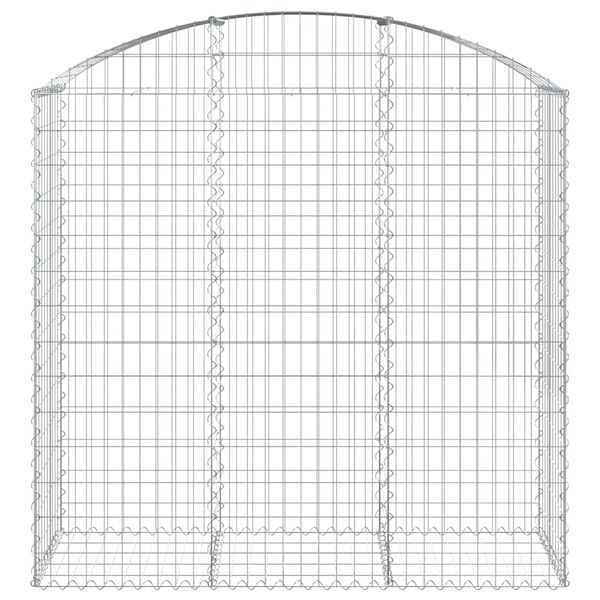 vidaXL Gabione mit Hochbogen 150x50x140/160 cm Verzinktes Eisen