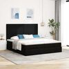 vidaXL Ottoman-Bett mit Matratzen & LEDs Schwarz 200x200 cm Stoff