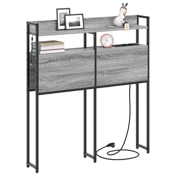 vidaXL Aufbewahrungskopfteil mit Regal Grau Sonoma 75 cm Holzwerkstoff