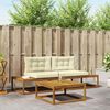 vidaXL Outdoor-Sofagarnitur mit Kissen 3 St&uuml;ck Natur und Creme