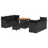 vidaXL Garten-Sofa-Set 9 pcs Schwarz Poly-Rattan