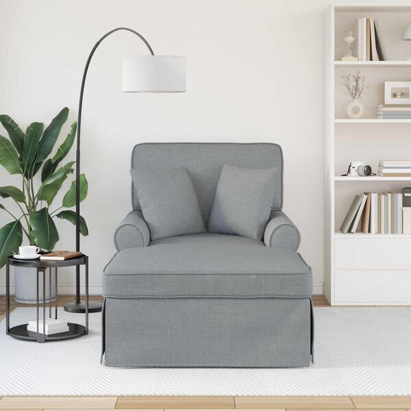 vidaXL Chaise Lounge mit Rock Hellgrau 91 x 157 x 91 cm Stoff