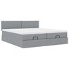 vidaXL Ottoman-Bett mit Matratzen Hellgrau 160x200 cm Stoff
