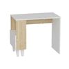Homemania Computertisch Paris 90x50x75 cm Wei&szlig; und Eichen-Optik