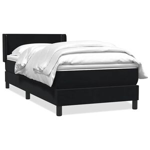 vidaXL Boxspringbett mit Matratze Schwarz 80x220 cm Samt
