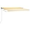 vidaXL Markise Manuell Einziehbar mit LED 450x350 cm Gelb und Wei&szlig;