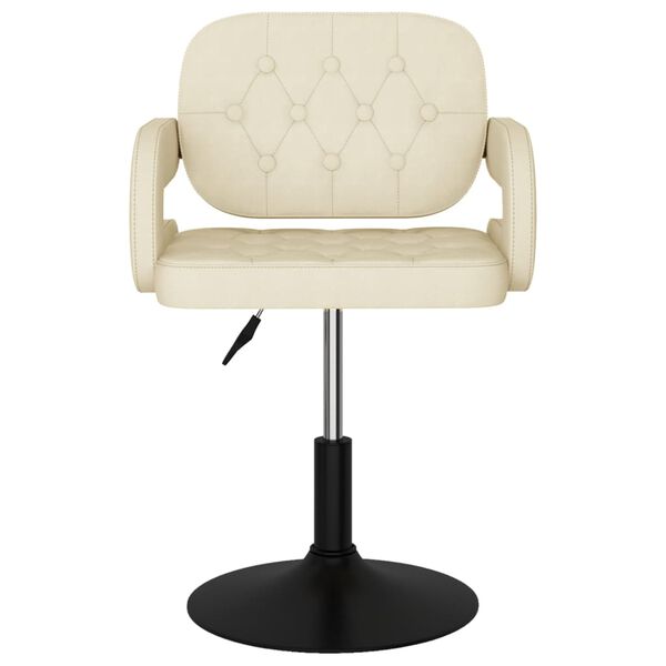vidaXL Esszimmerstuhl Drehbar Creme Stoff