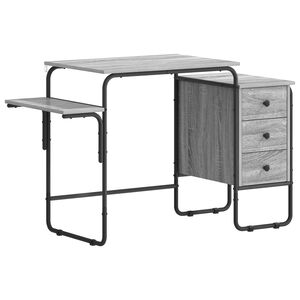 vidaXL Schreibtisch mit Stauraum Sonoma-Grau 120 x 50 x 75 cm