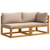 vidaXL Modulares Sofa-Set mit Kissen 2 stk. 2-Sitzer Massivholz Akazie