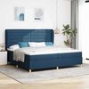 vidaXL Boxspringbett mit Matratze Dunkelgrau 90x190 cm Blau Stoff