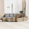 vidaXL Garten-Sofa-Set 7 pcs Beige Poly-Rattan