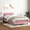 vidaXL Boxspringbett mit Matratze & LED Rosa 120x210 cm Samt