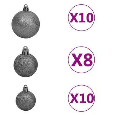 vidaXL Künstlicher Weihnachtsbaum Kopfüber Beleuchtung & Kugeln 240 cm